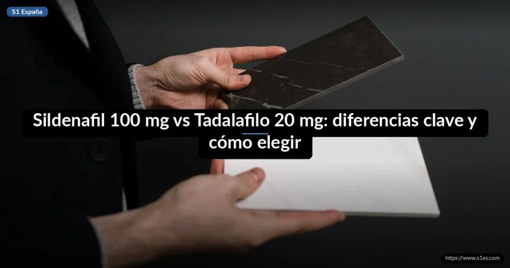 Sildenafil 100 mg vs Tadalafilo 20 mg: diferencias clave y cómo elegir