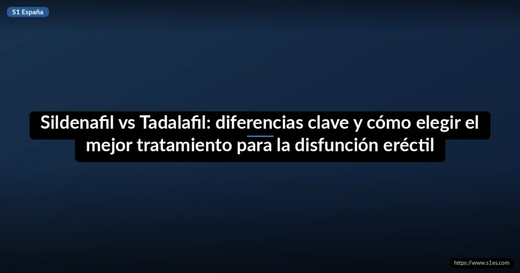 Sildenafil vs Tadalafil: diferencias clave y cómo elegir el mejor tratamiento para la disfunción eréctil 3 Sildenafil vs Tadalafil: diferencias clave y cómo elegir el mejor tratamiento para la disfunción eréctil
